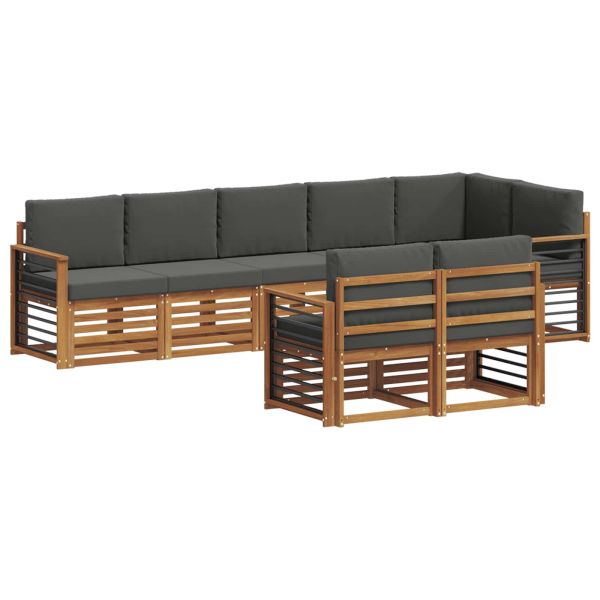 Комплекти дивани с възглавница 8 pcs Натурален и Антрацит