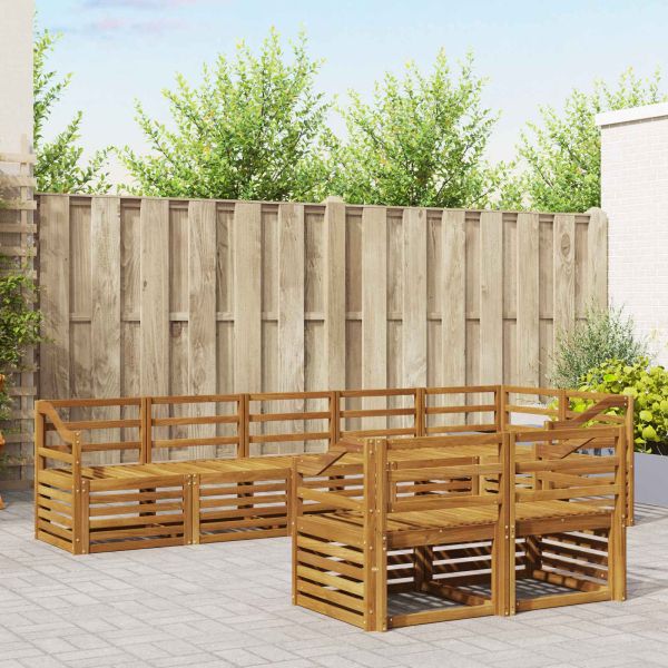 Комплекти дивани 8 pcs Естествен Солидно акациево дърво