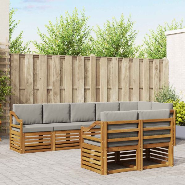 Комплекти дивани с възглавница 8 pcs Естествено и светло сиво