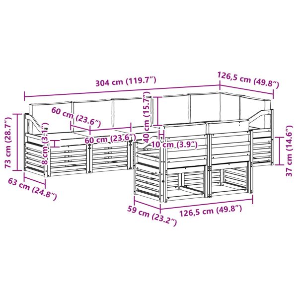 Комплекти дивани с възглавница 8 pcs Естествено и светло сиво