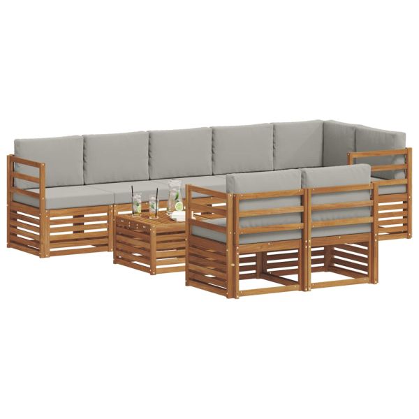 Комплекти дивани с възглавница 9 pcs Естествено и светло сиво