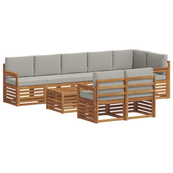 Комплекти дивани с възглавница 9 pcs Естествено и светло сиво