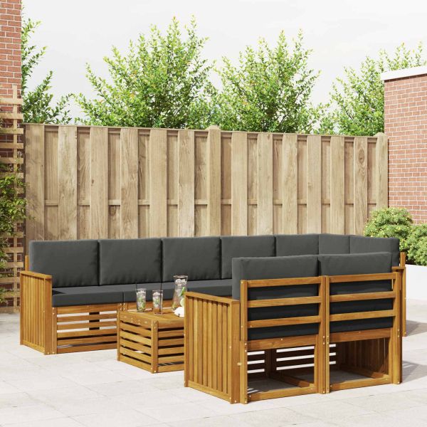 Комплекти дивани с възглавница 9 pcs Натурален и Антрацит