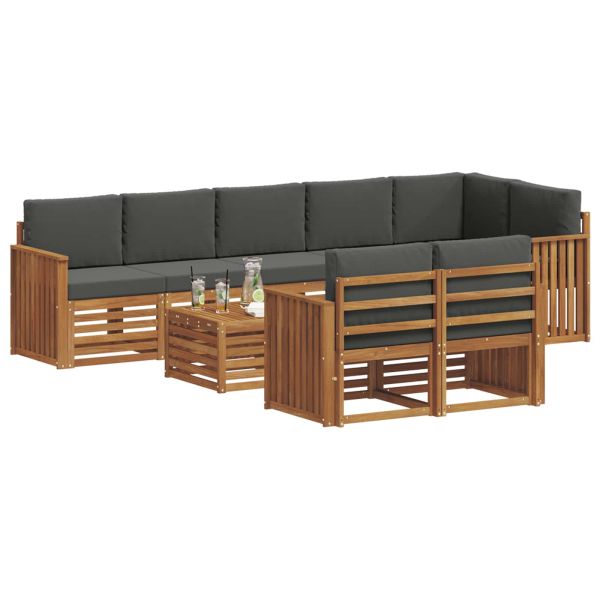 Комплекти дивани с възглавница 9 pcs Натурален и Антрацит