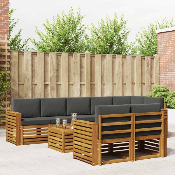 Комплекти дивани с възглавница 9 pcs Натурален и Антрацит