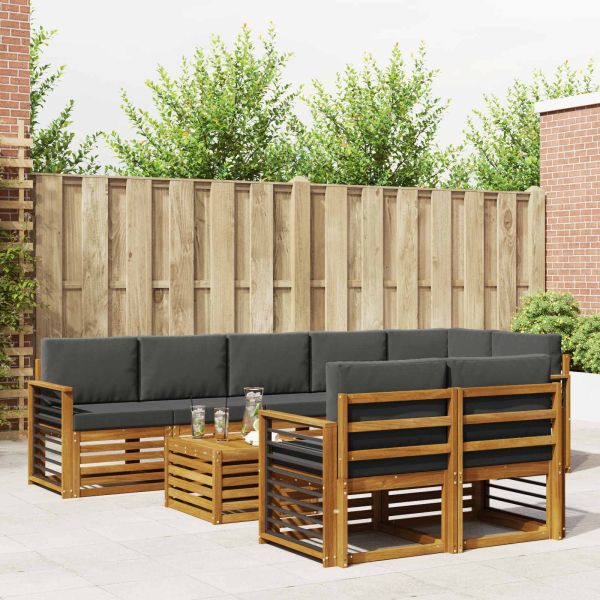 Комплекти дивани с възглавница 9 pcs Натурален и Антрацит