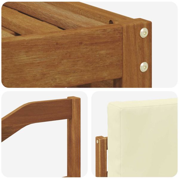 Комплекти дивани 9 pcs Натурален и Крема Солидно акациево дърво