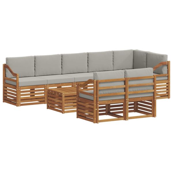 Комплекти дивани с възглавница 9 pcs Естествено и светло сиво