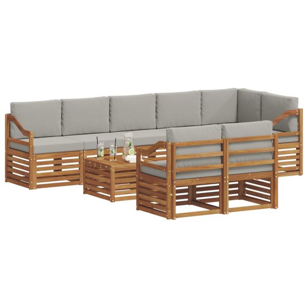 Комплекти дивани с възглавница 9 pcs Естествено и светло сиво