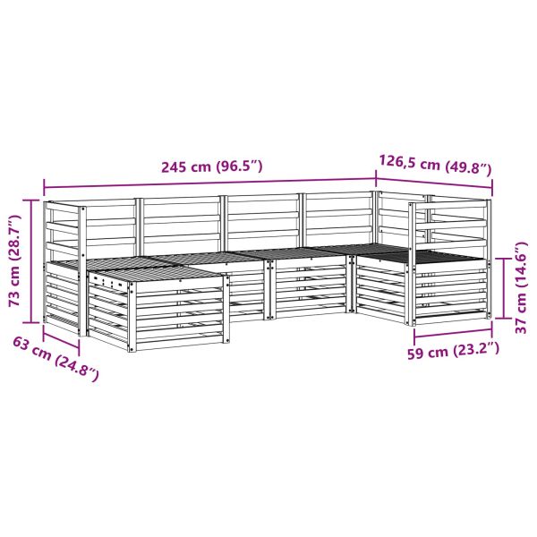 Комплекти дивани 6 pcs Естествен Солидно акациево дърво