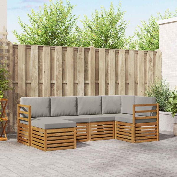 Комплекти дивани с възглавница 6 pcs Естествено и светло сиво