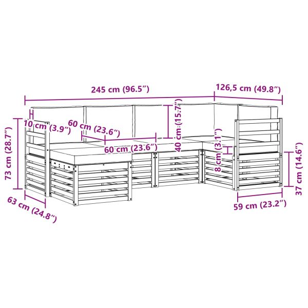 Комплекти дивани с възглавница 6 pcs Натурален и Антрацит