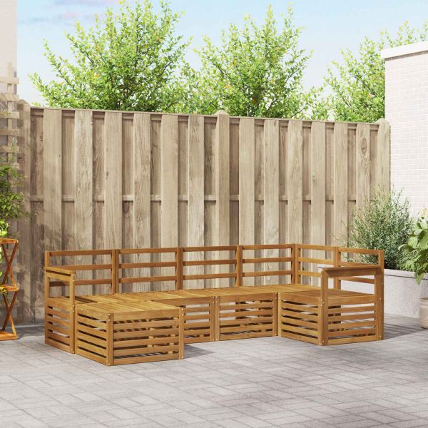 Комплекти дивани 6 pcs Естествен Солидно акациево дърво