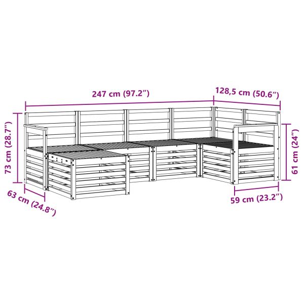 Комплекти дивани 6 pcs Естествен Солидно акациево дърво