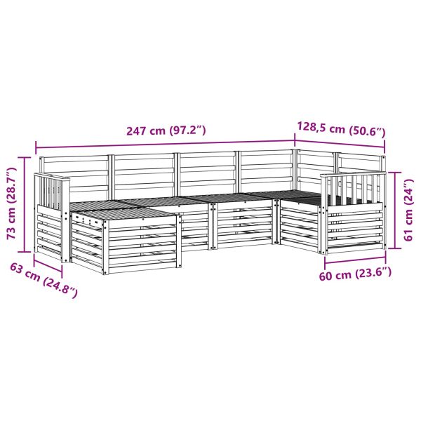 Комплекти дивани 6 pcs Естествен Солидно акациево дърво
