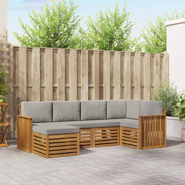 Комплекти дивани с възглавница 6 pcs Естествено и светло сиво