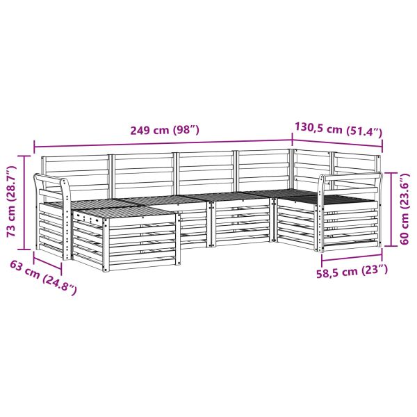 Комплекти дивани 6 pcs Естествен Солидно акациево дърво