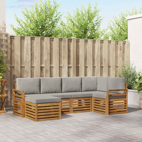 Комплекти дивани с възглавница 6 pcs Естествено и светло сиво