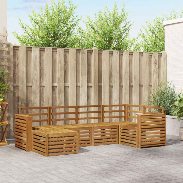 Комплекти дивани 6 pcs Естествен Солидно акациево дърво