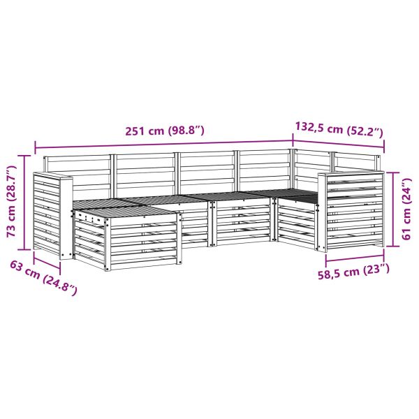Комплекти дивани 6 pcs Естествен Солидно акациево дърво