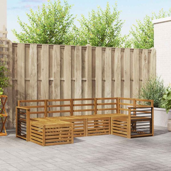 Комплекти дивани 6 pcs Естествен Солидно акациево дърво