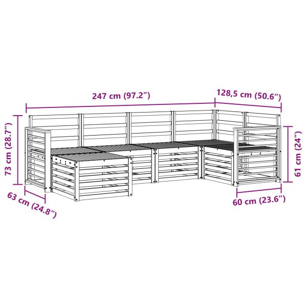 Комплекти дивани 6 pcs Естествен Солидно акациево дърво