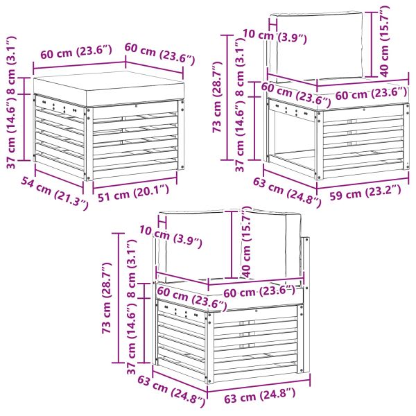 Комплекти дивани 6 pcs Натурален и Крема Солидно акациево дърво