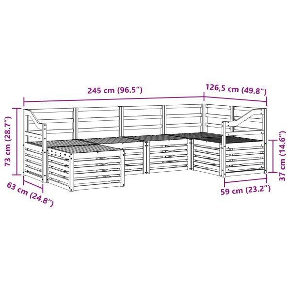 Комплекти дивани 6 pcs Естествен Солидно акациево дърво