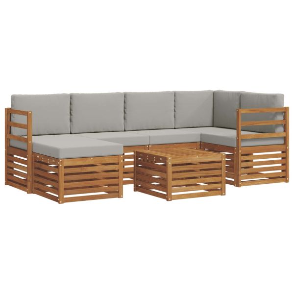 Комплекти дивани с възглавница 7 pcs Естествено и светло сиво