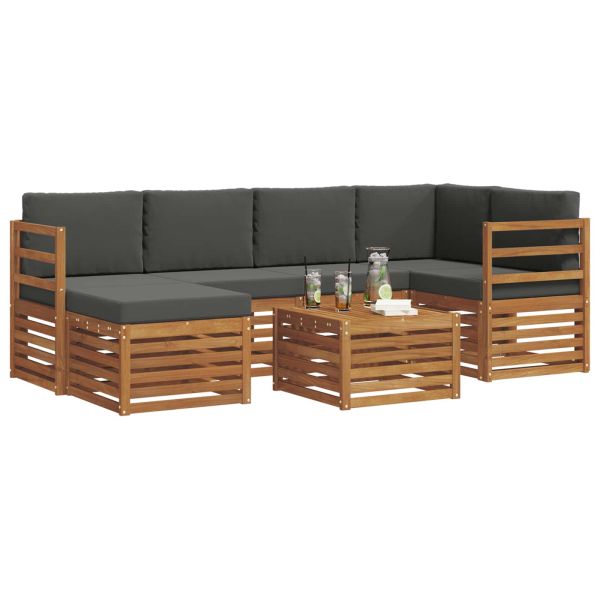 Комплекти дивани с възглавница 7 pcs Натурален и Антрацит