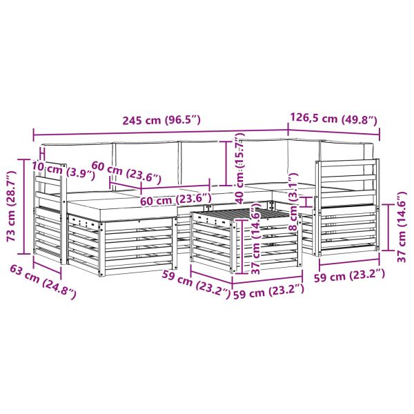 Комплекти дивани с възглавница 7 pcs Натурален и Антрацит