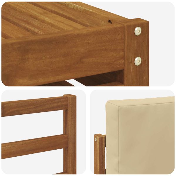 Комплекти дивани 7 pcs Натурален и Бежов Солидно акациево дърво