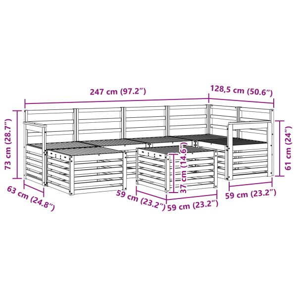 Комплекти дивани Естествен Солидно акациево дърво