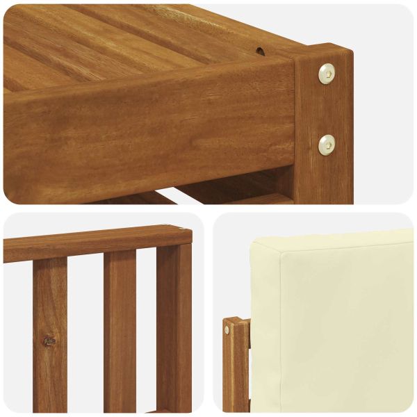 Комплекти дивани 7 pcs Натурален и Крема Солидно акациево дърво