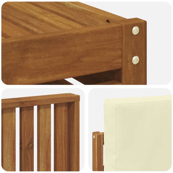 Комплекти дивани 7 pcs Натурален и Крема Солидно акациево дърво