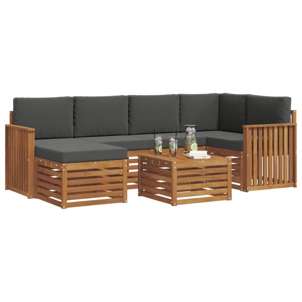 Комплекти дивани с възглавница 7 pcs Натурален и Антрацит