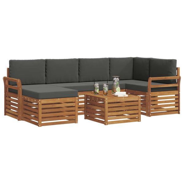 Комплекти дивани с възглавница 7 pcs Натурален и Антрацит