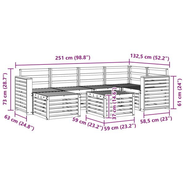 Комплекти дивани Естествен Солидно акациево дърво