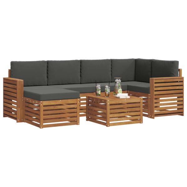 Комплекти дивани с възглавница 7 pcs Натурален и Антрацит