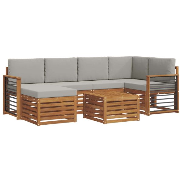 Комплекти дивани с възглавница 7 pcs Естествено и светло сиво