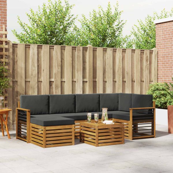 Комплекти дивани с възглавница 7 pcs Натурален и Антрацит