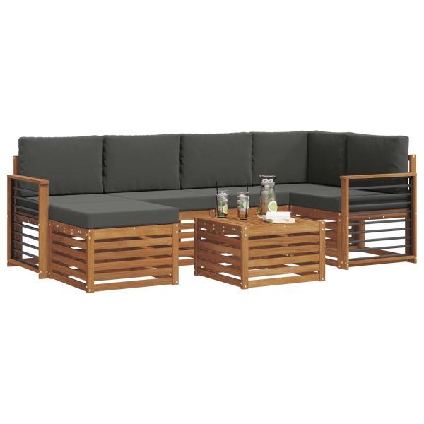 Комплекти дивани с възглавница 7 pcs Натурален и Антрацит