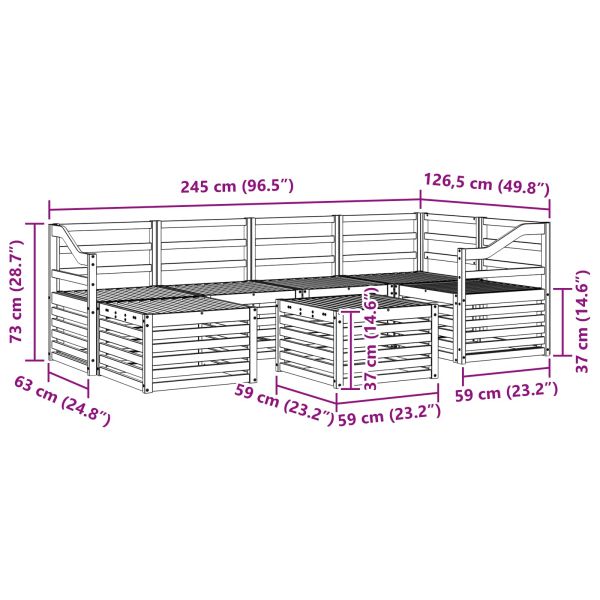 Комплекти дивани Естествен Солидно акациево дърво