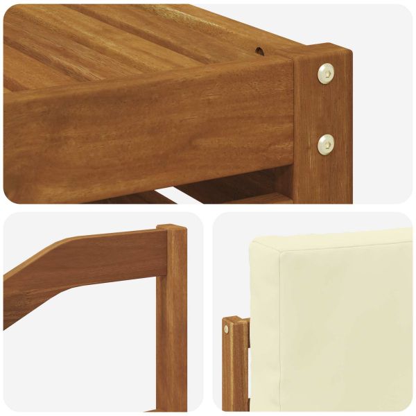 Комплекти дивани 7 pcs Натурален и Крема Солидно акациево дърво