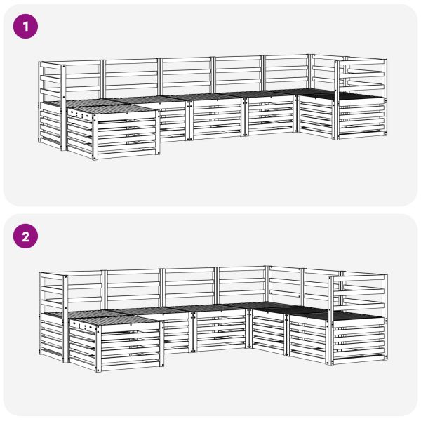 Комплекти дивани 7 pcs Естествен Солидно акациево дърво