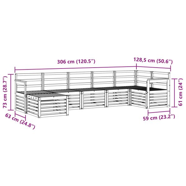 Комплекти дивани 7 pcs Естествен Солидно акациево дърво