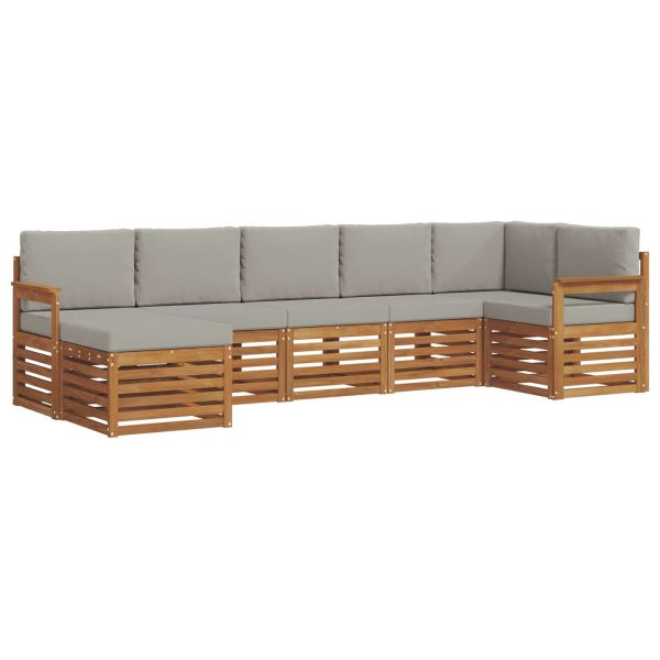 Комплекти дивани с възглавница 7 pcs Естествено и светло сиво