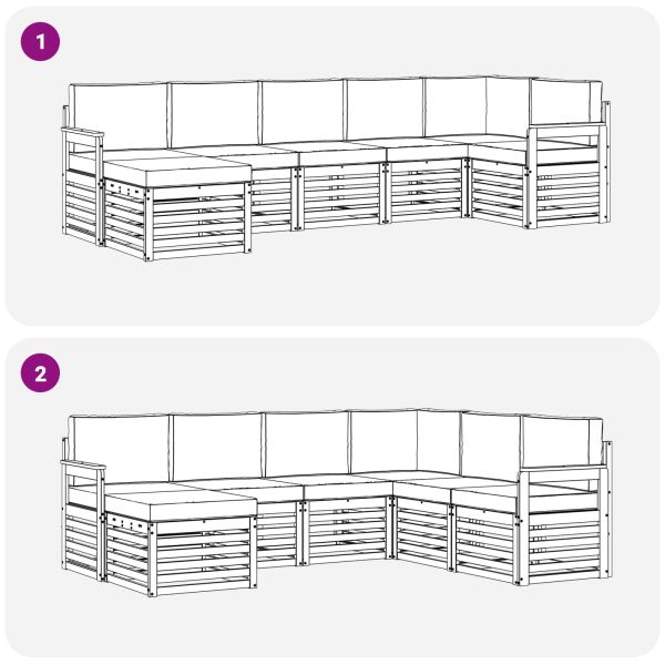 Комплекти дивани с възглавница 7 pcs Естествено и светло сиво