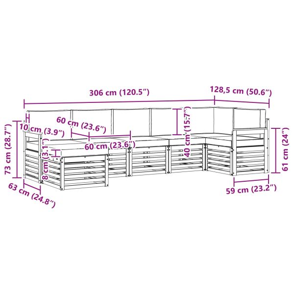 Комплекти дивани с възглавница 7 pcs Естествено и светло сиво