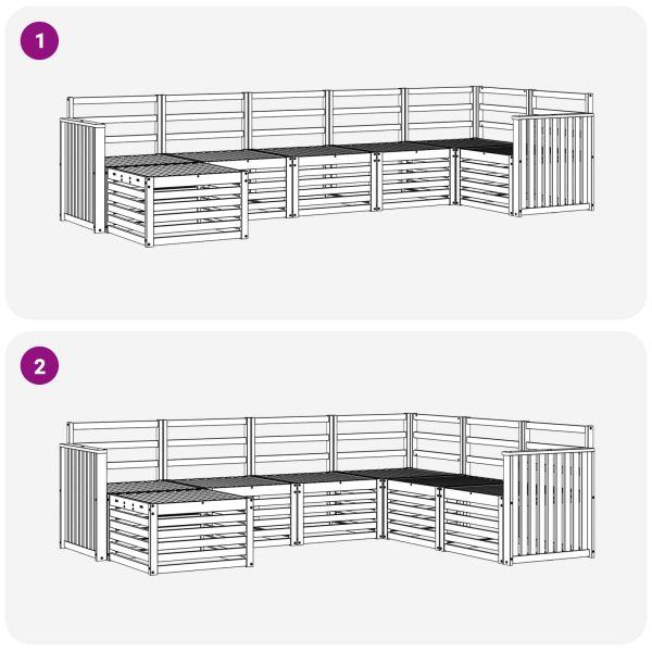 Комплекти дивани 7 pcs Естествен Солидно акациево дърво